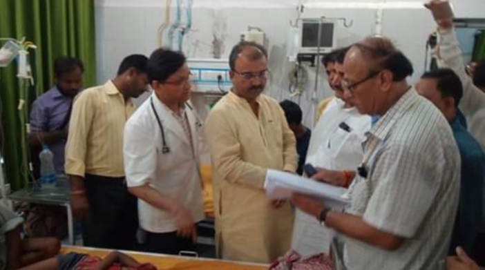 स्वास्थ्य मंत्री मंगल पांडे पहुंचे मुजफ्फरपुर-मुजफ्फरपुर-