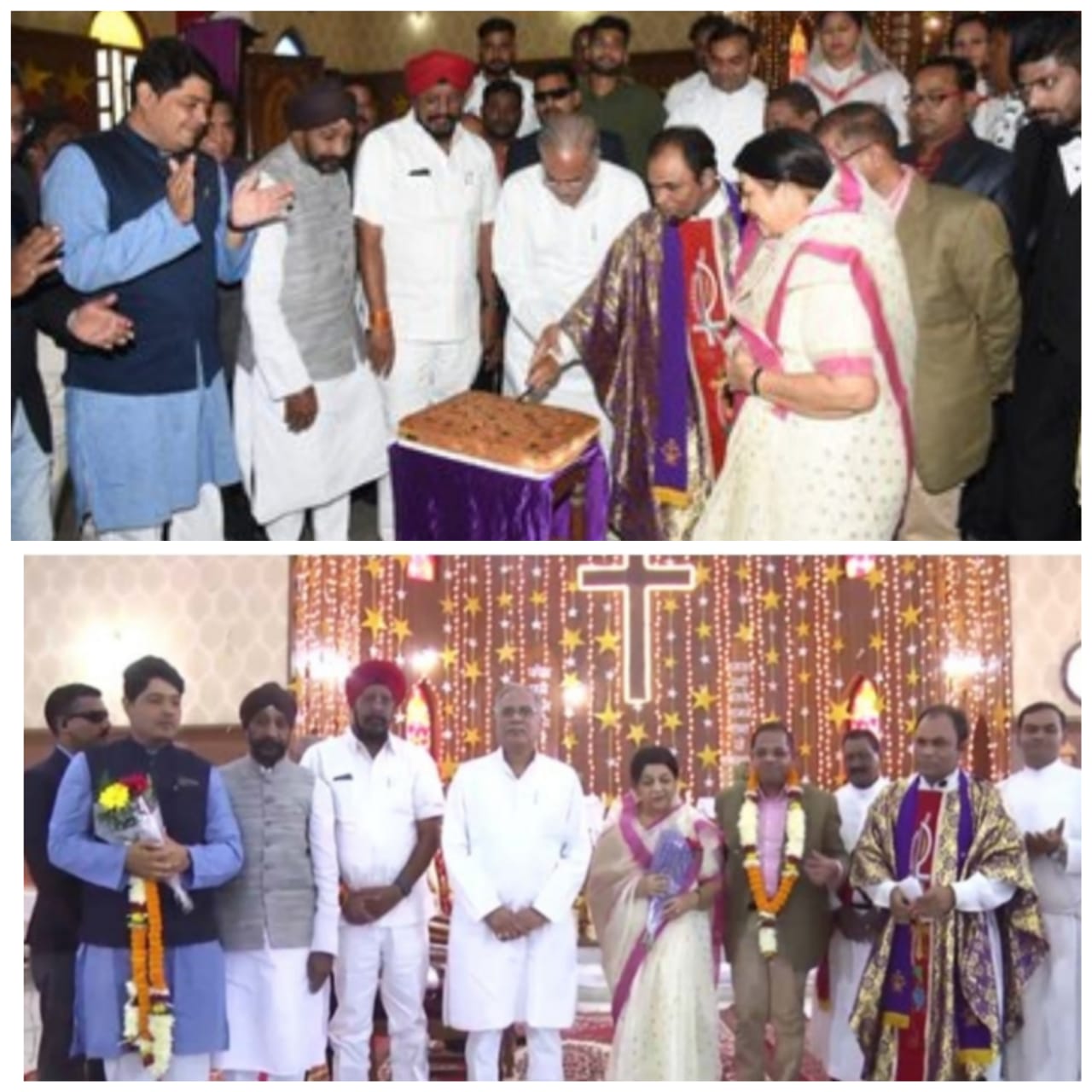 मुख्यमंत्री ने सेंट पाल केथेड्रल पहुँचकर काटा केक,अरविन्द तिवारी की रिपोर्ट-रायपुर-