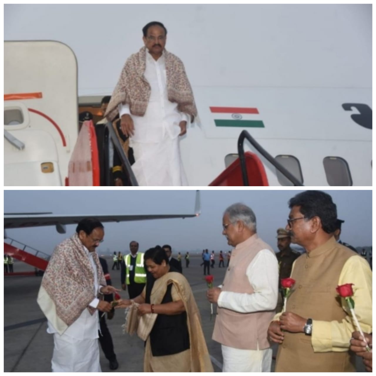 उपराष्ट्रपति पहुँचे राजधानी,हुआ भव्य स्वागत,अरविन्द तिवारी की रिपोर्ट-रायपुर-