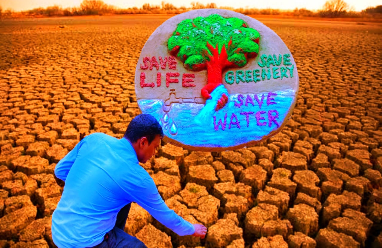विश्व में जल संकट,पानी के लिए हो सकता है अगला विश्वयुद्ध-मधुरेन्द्र सैंड आर्टिस्ट